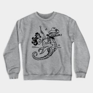 mermaid riding seahorse Crewneck Sweatshirt